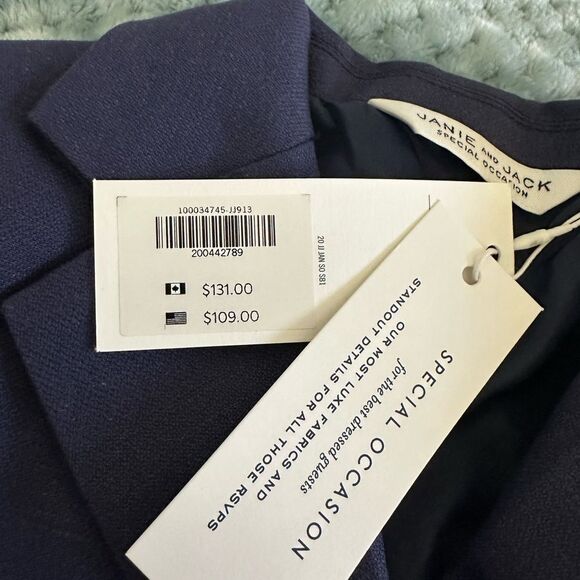 NWT Janie and Jack Classic Navy Blazer Toddler Size 3 - Picture 2 of 4